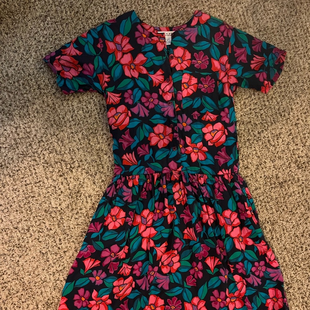 Vintage Izod floral midi dress